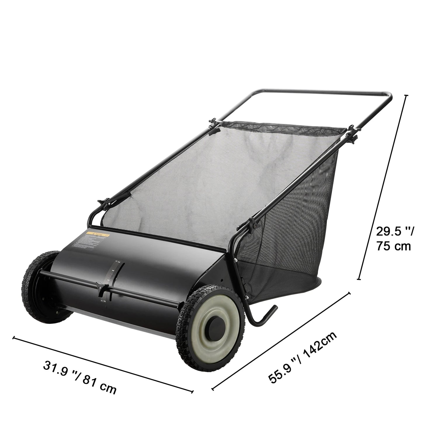 SucceBuy Tow Behind Lawn Sweeper With Adjustable Sweep