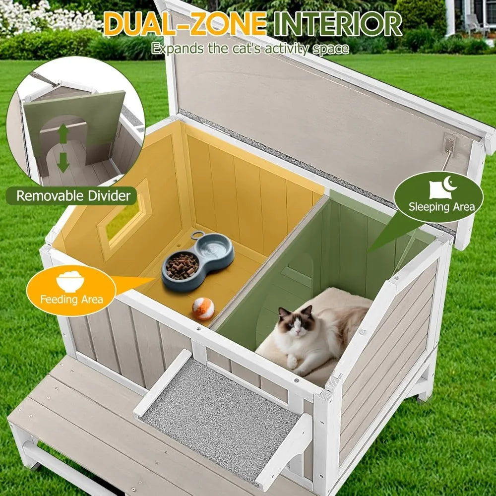 Wooden Outdoor Cat House Shelter For Pets