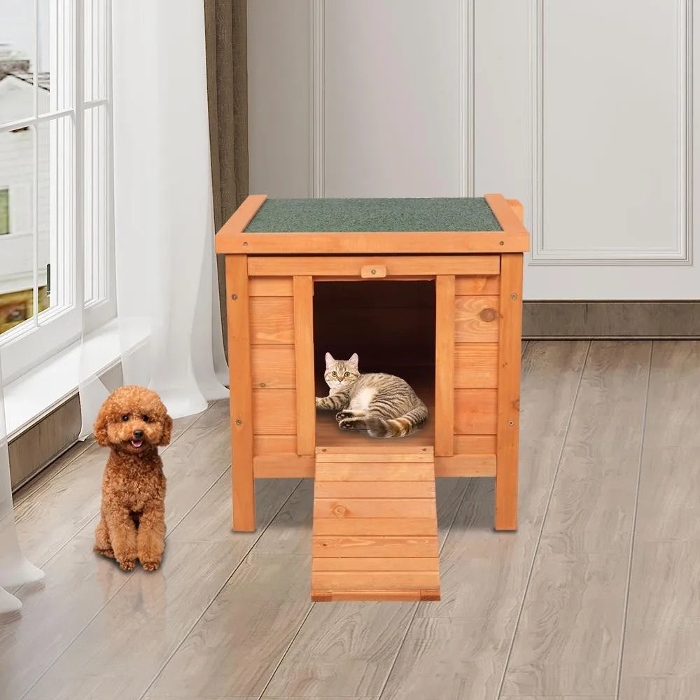 Weatherproof Wood Bunny Hutch Outdoor Pet Cage Shelter