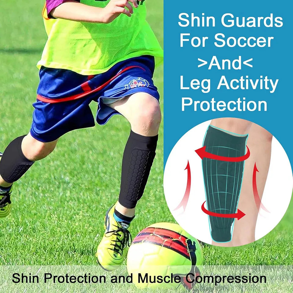 Football Shin Guard Socks With Foam Calf Sleeve Pads