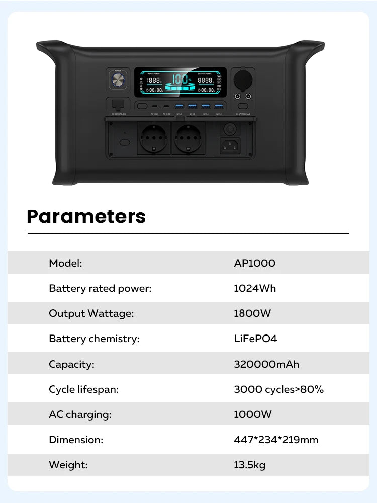 CTOLITY 2400W Portable Power Station Camping Generator