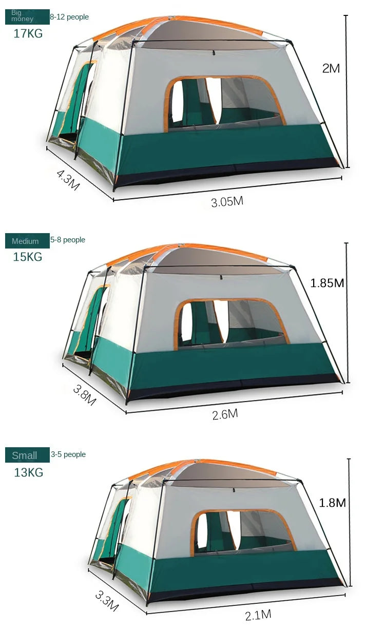 Portable Thickened Family Camping Tent Waterproof
