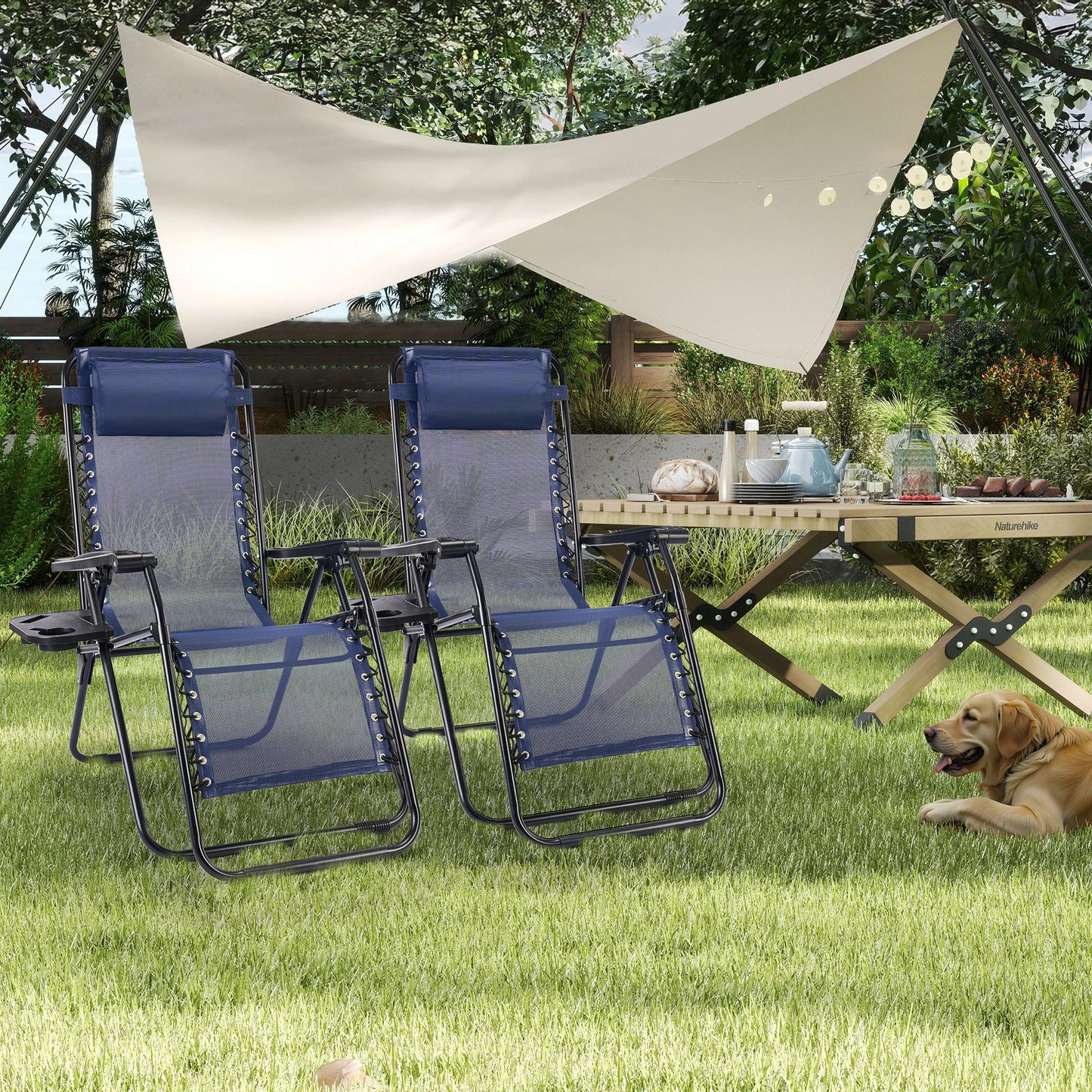 JHK Zero Gravity Recliner Chairs Outdoor Folding Set Of 2