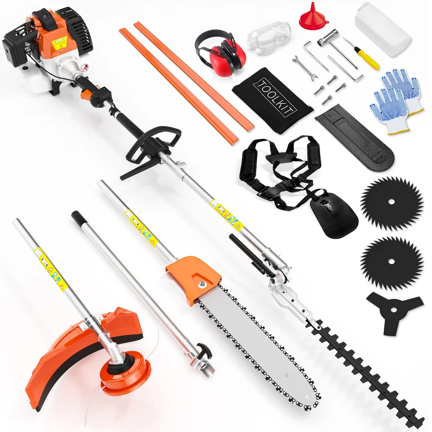 Gas Powered 6 In 1 Hedge Trimmer And Yard Tool