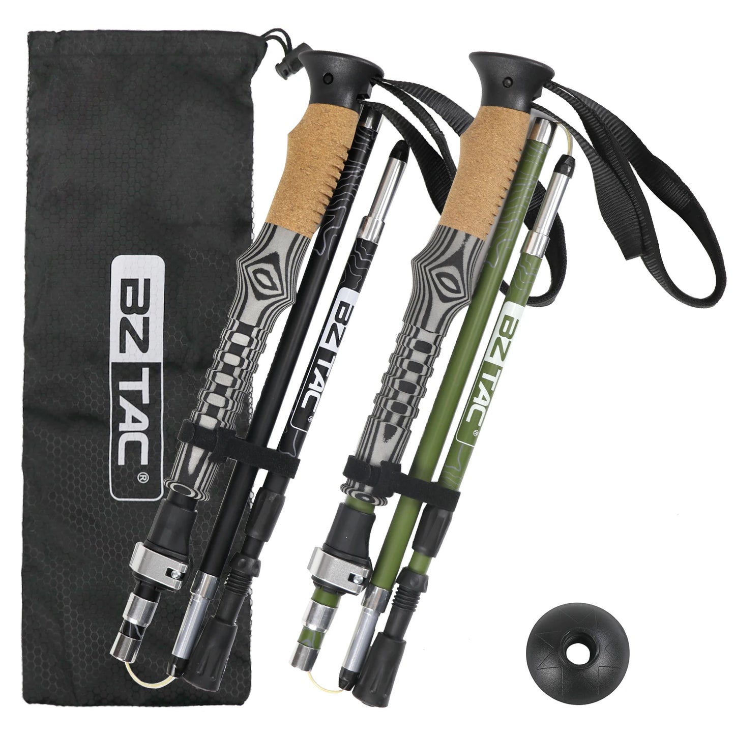 Foldable Trekking Poles With Shock Absorption Non Slip