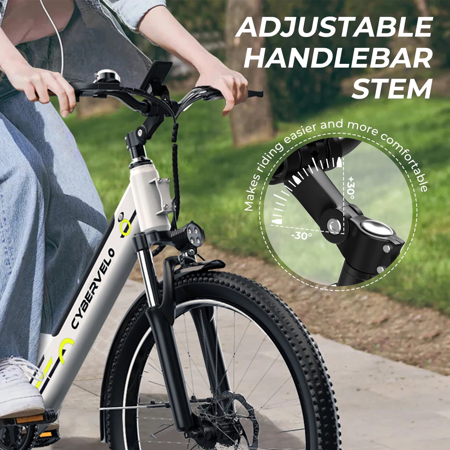 CYBERVELO Urban Commute E Bike 48V 1000W Peak Motor EK2