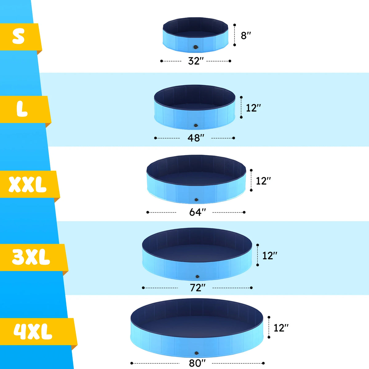 Niubya Portable Foldable Dog Pool Tub