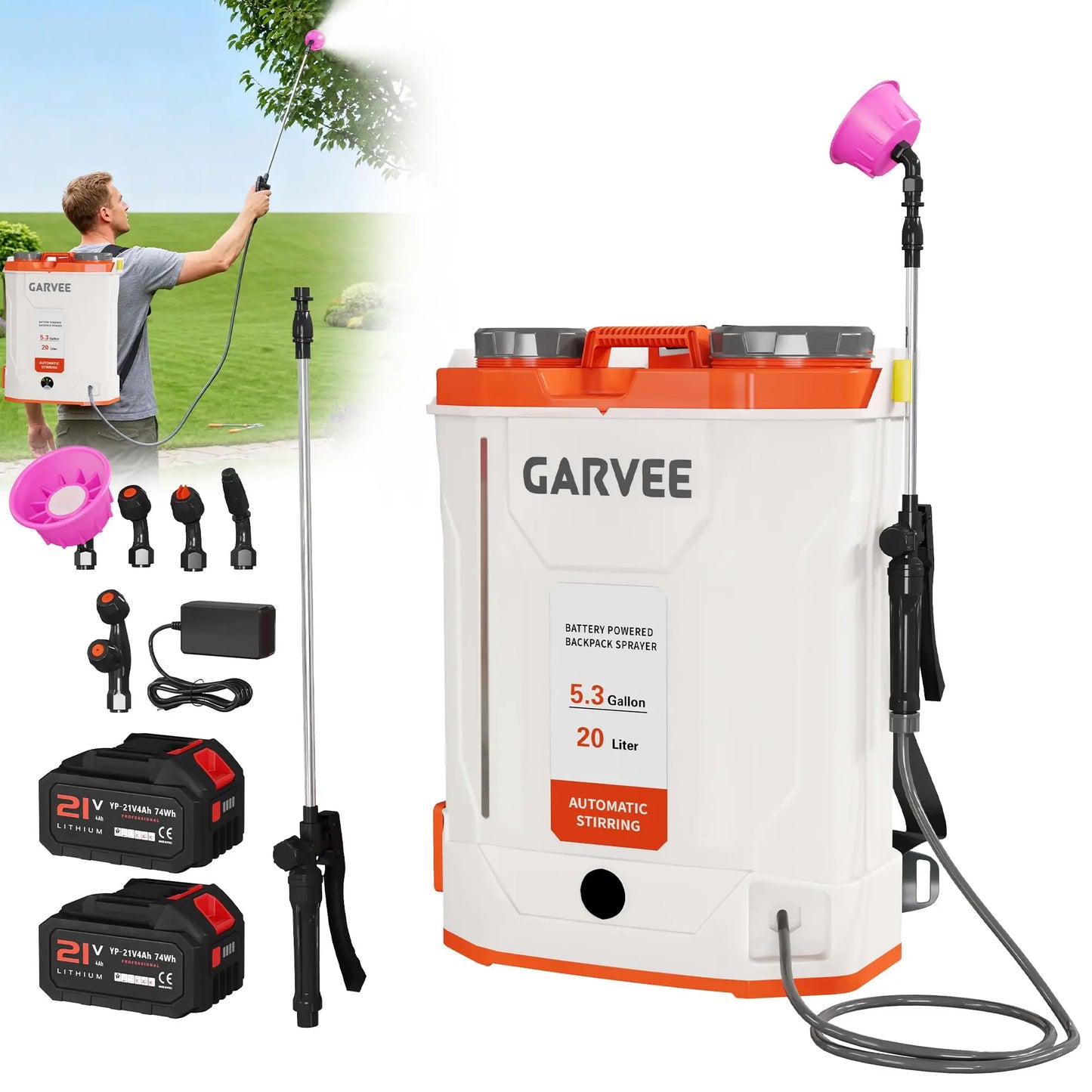 HiMISS Cordless Backpack Sprayer 21V 90 PSI