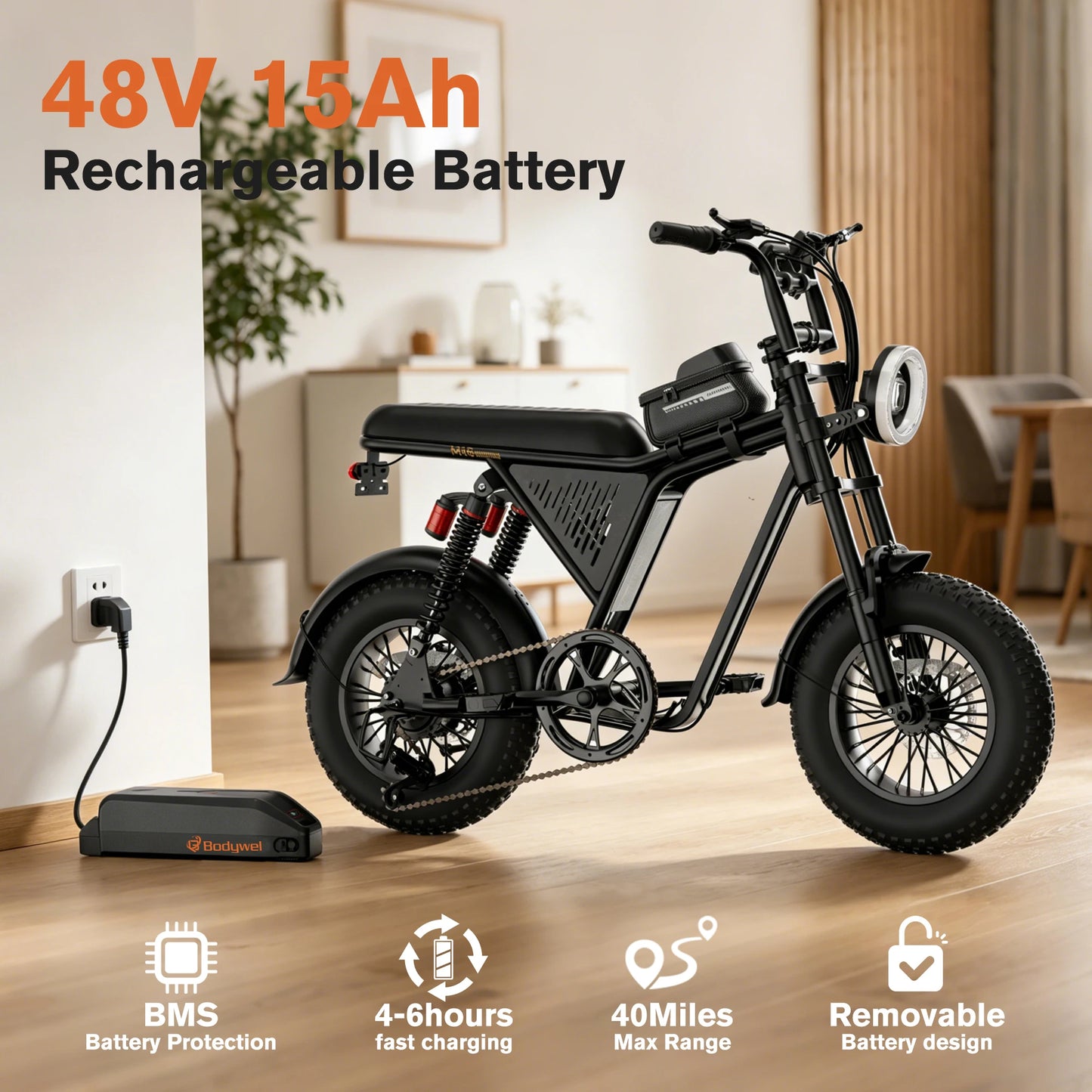 Bodywel M16 Off Road Fat Tire Electric Bicycle
