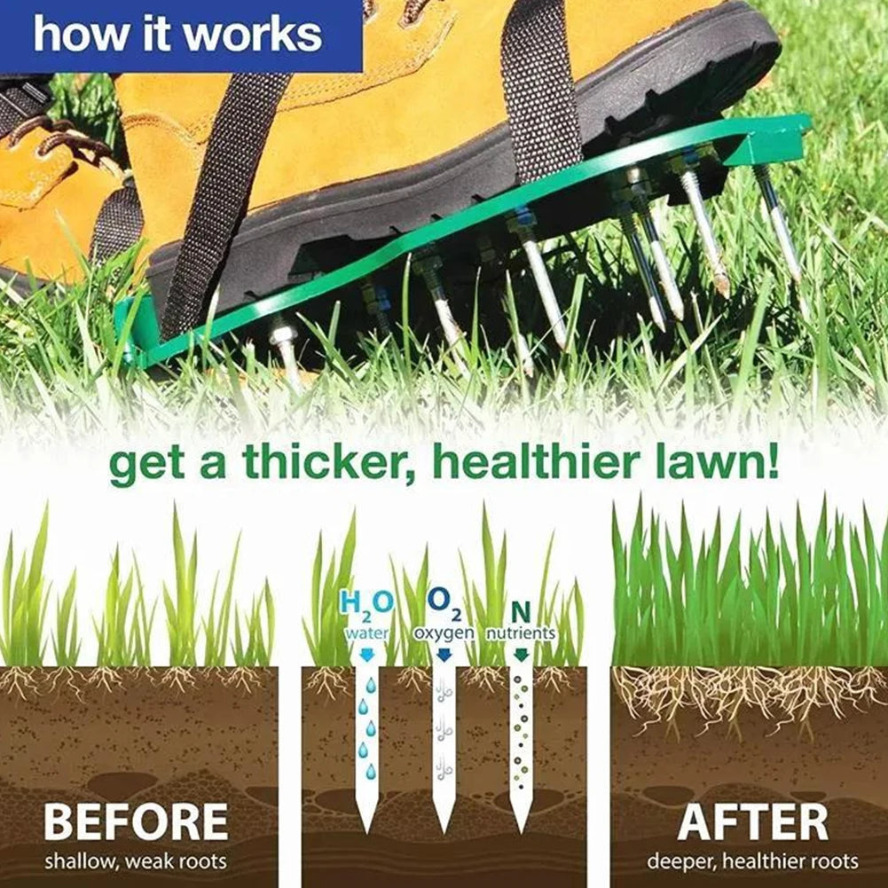 ALIILEE Lawn Aerator Shoes Spiked Sandals Adjustable Strap
