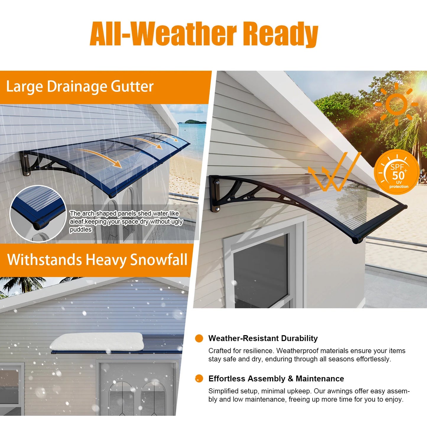 GUANSU-CN Door and Window Awnings PC Material