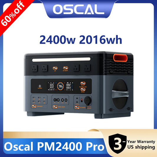 OSCAL 2048Wh LiFePO4 Portable Power Station 2400W