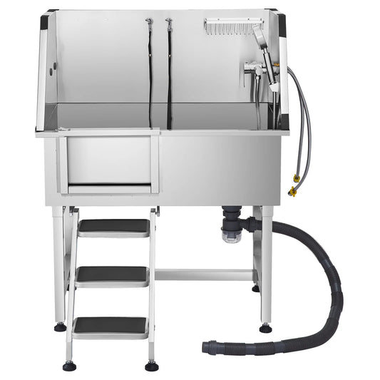 SucceBuy Stainless Steel Dog Washing Station With Faucet