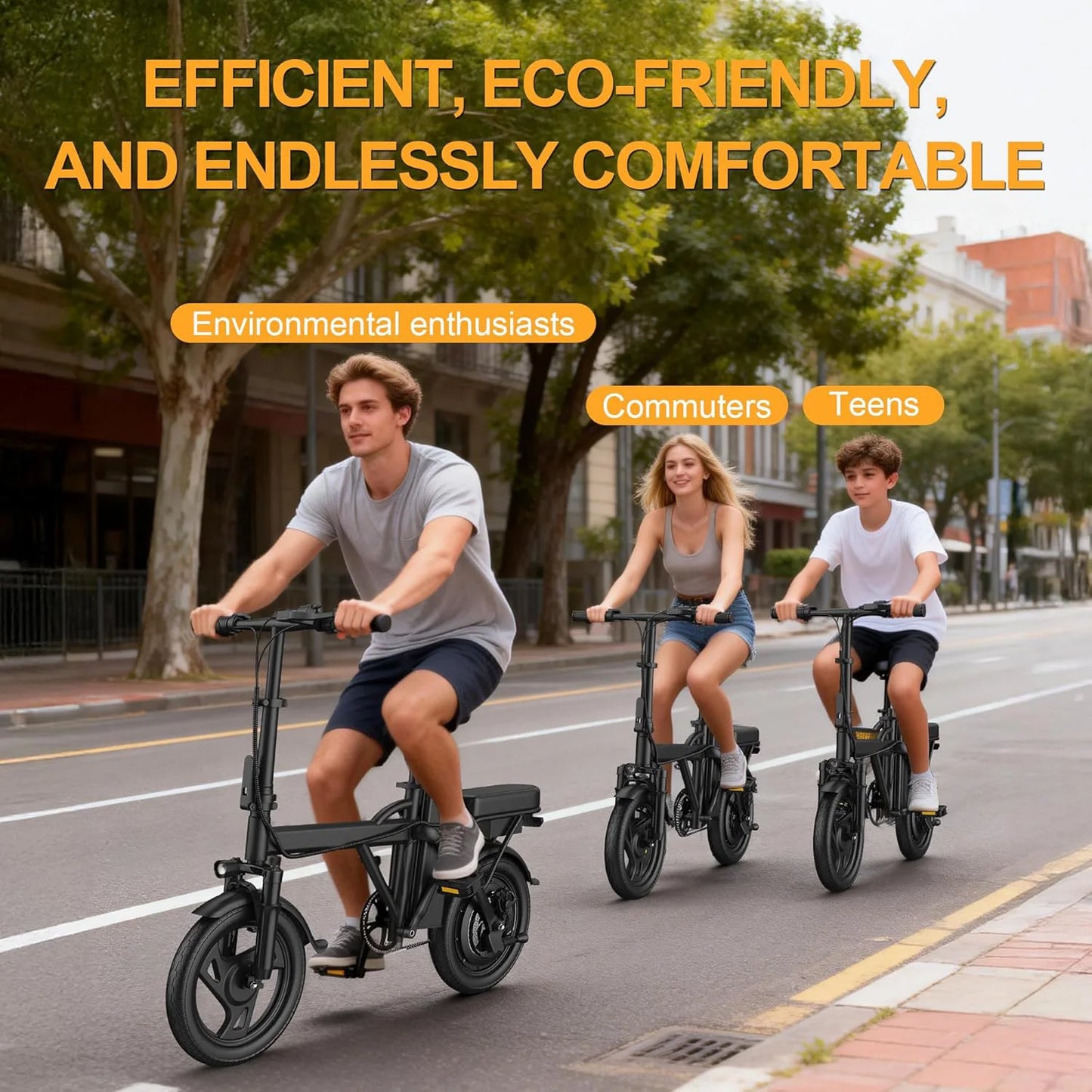 Ladped Foldable Electric Bike 500W Two Seat Long Range