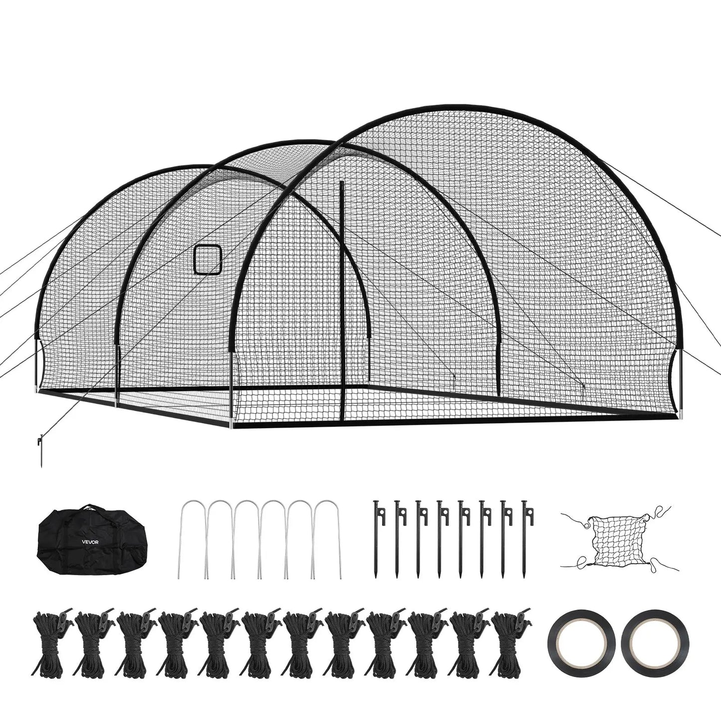 VEVOR Baseball Batting Cage With Pitching Machine Netting