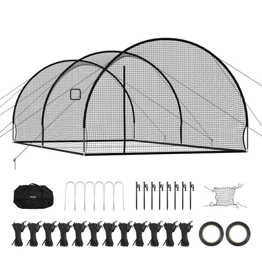 VEVOR Baseball Batting Cage With Pitching Machine Netting