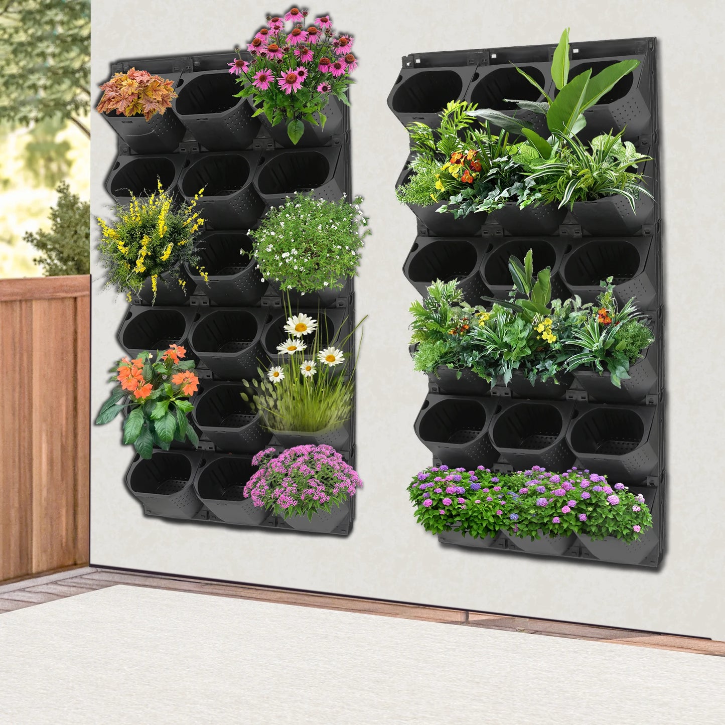 Stackable Self Watering Wall Planter 36 Pots Vertical Garden