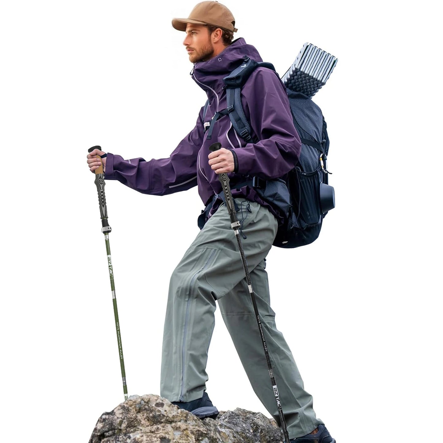 Foldable Trekking Poles With Shock Absorption Non Slip