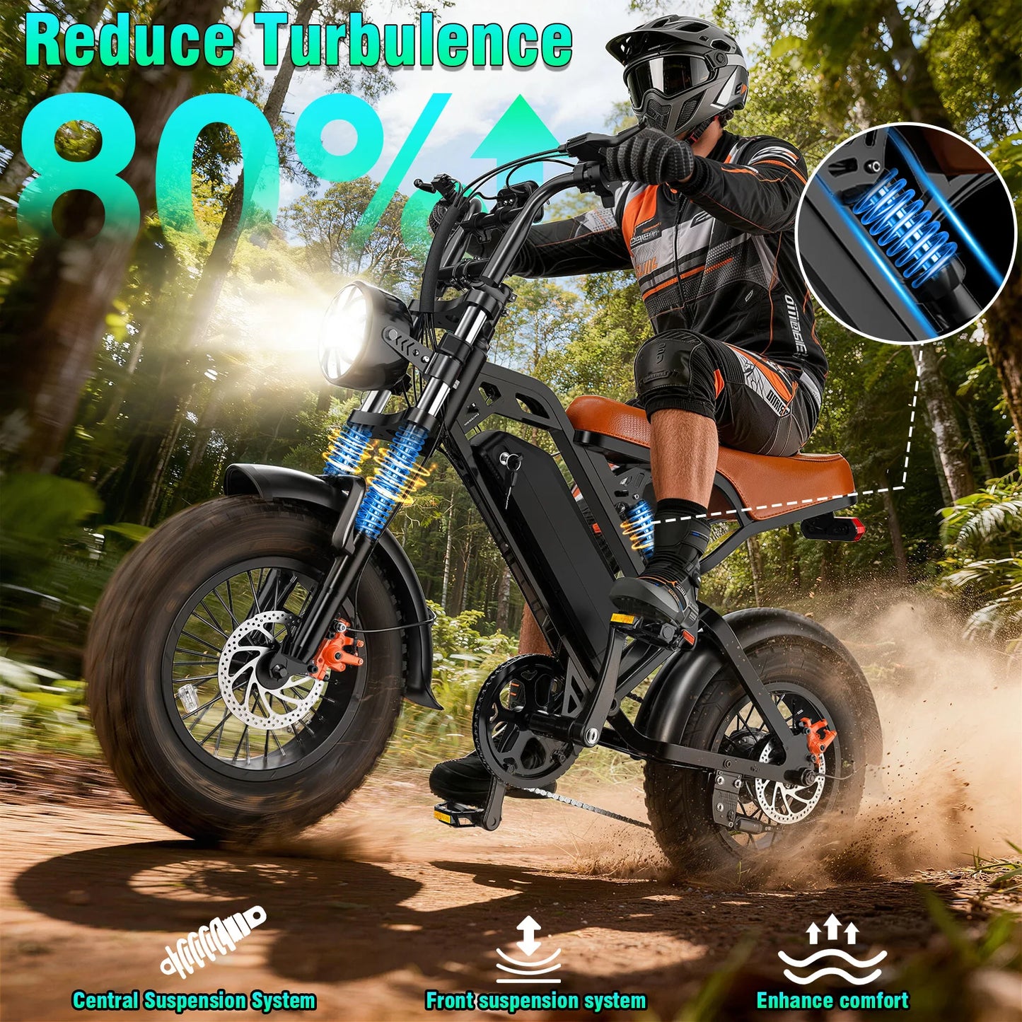 FURIDER 1200W Electric Dirt Bike 28MPH 48V 18Ah