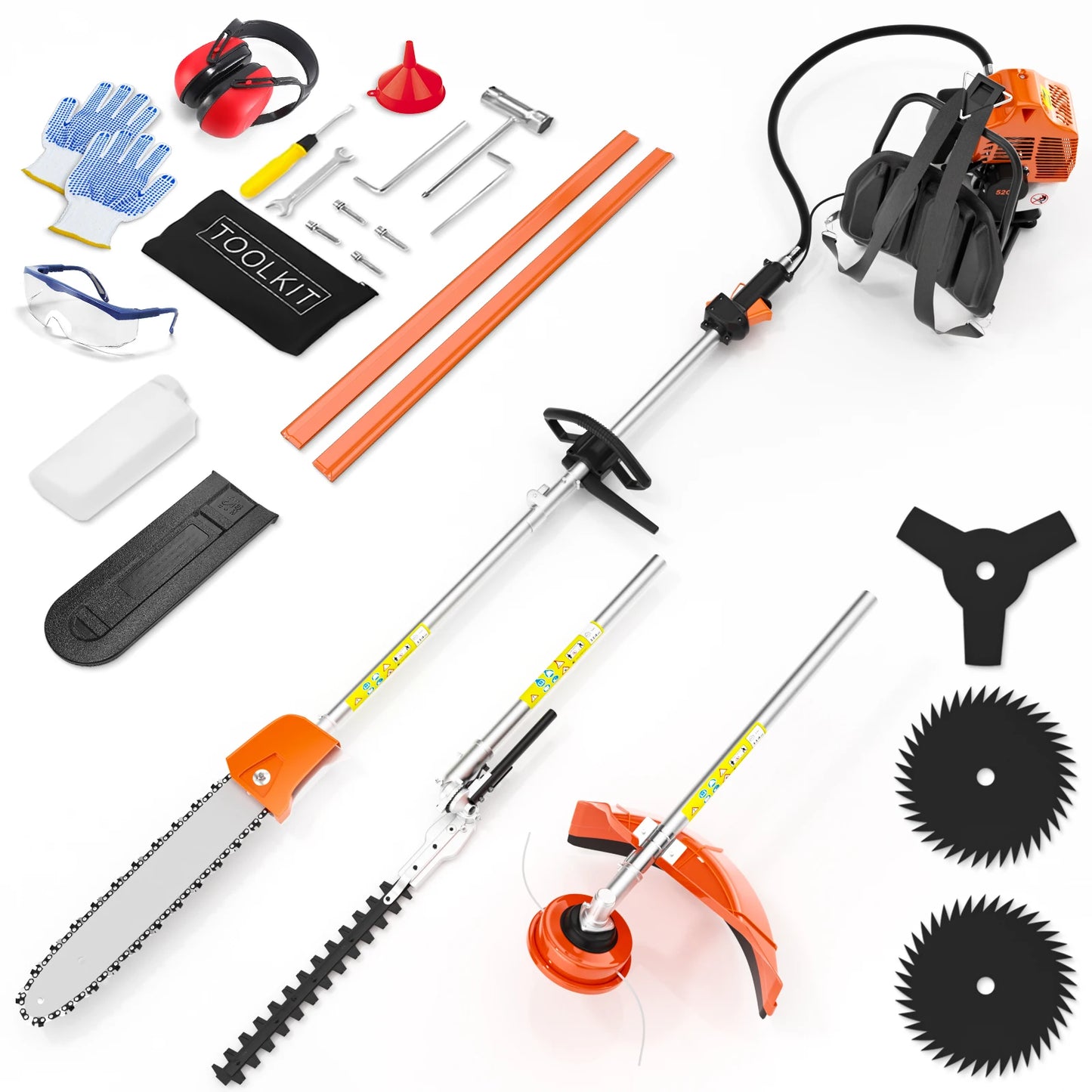 Gas Powered 6 In 1 Hedge Trimmer And Yard Tool
