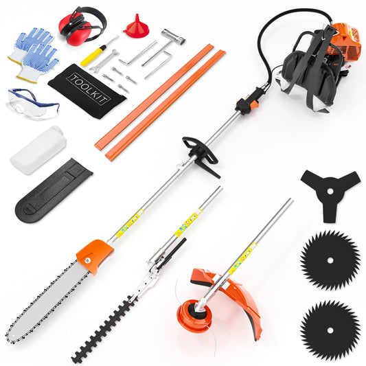 Gas Powered 6 In 1 Hedge Trimmer And Yard Tool