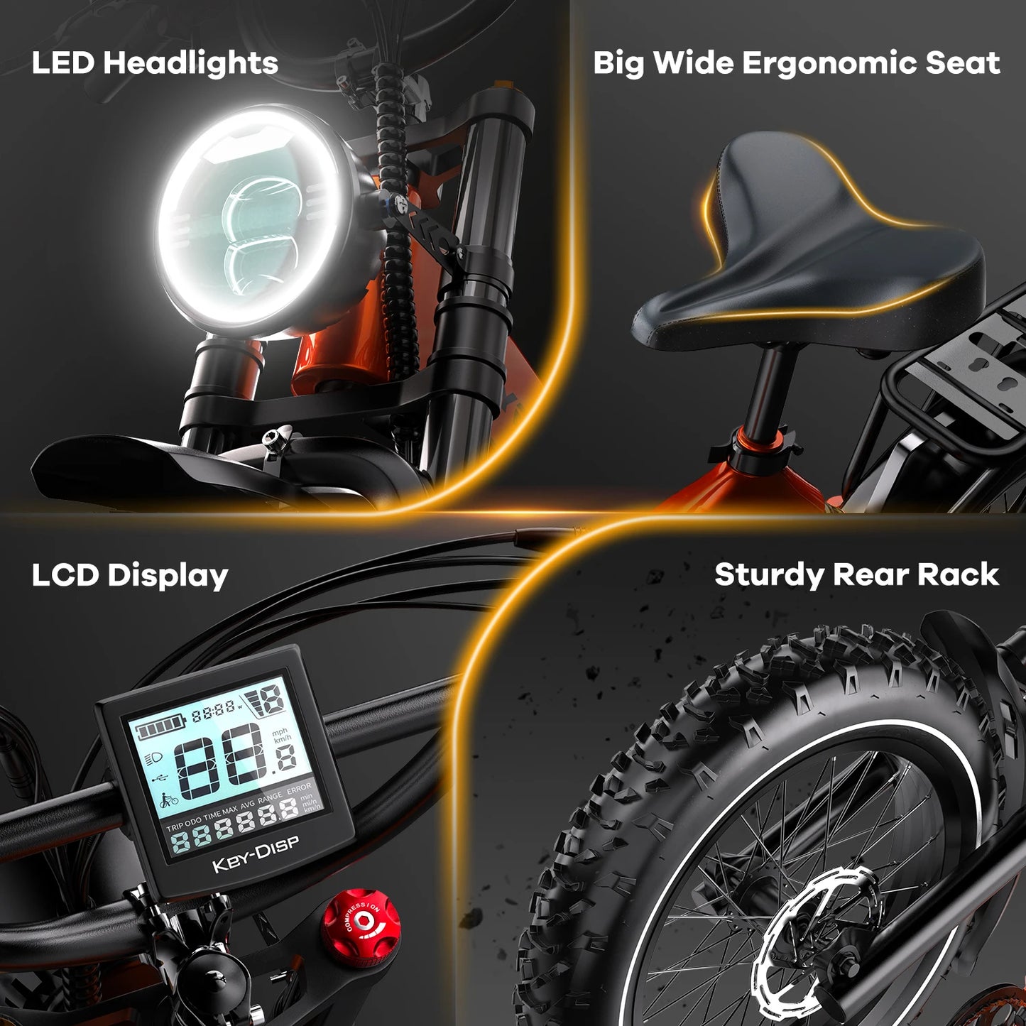 CYBERVELO EK6 Fat Tire Foldable 2000W Ebike 48V Battery
