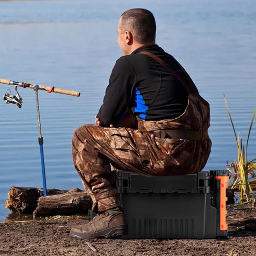 ALIILEE 2 Tier Fishing Tackle Box With Cup Holder