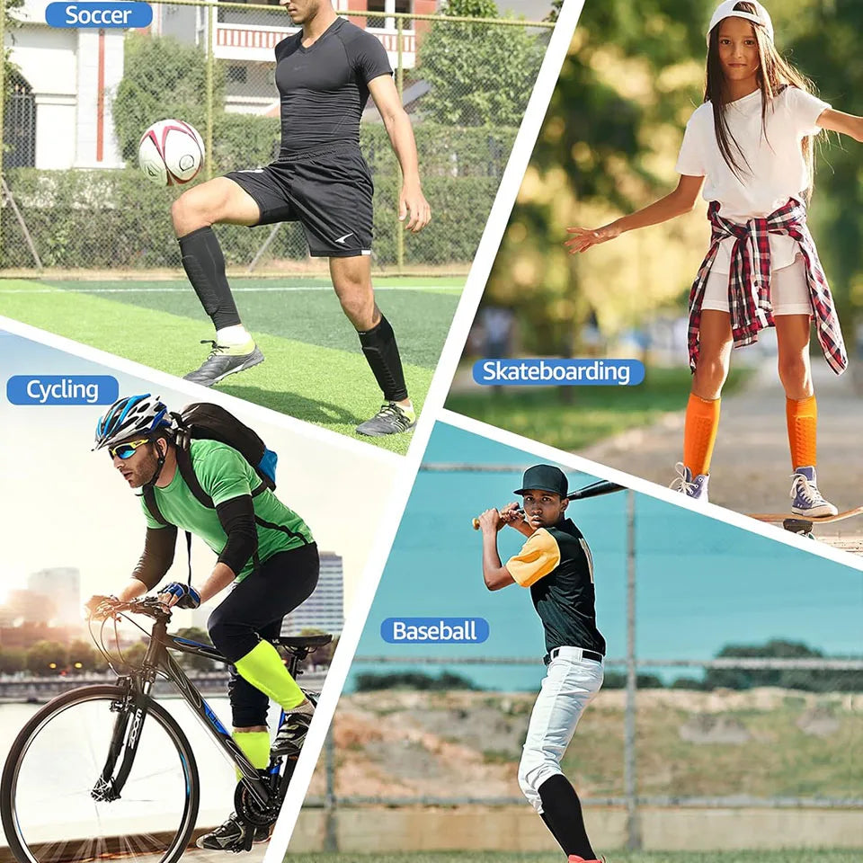 Football Shin Guard Socks With Foam Calf Sleeve Pads