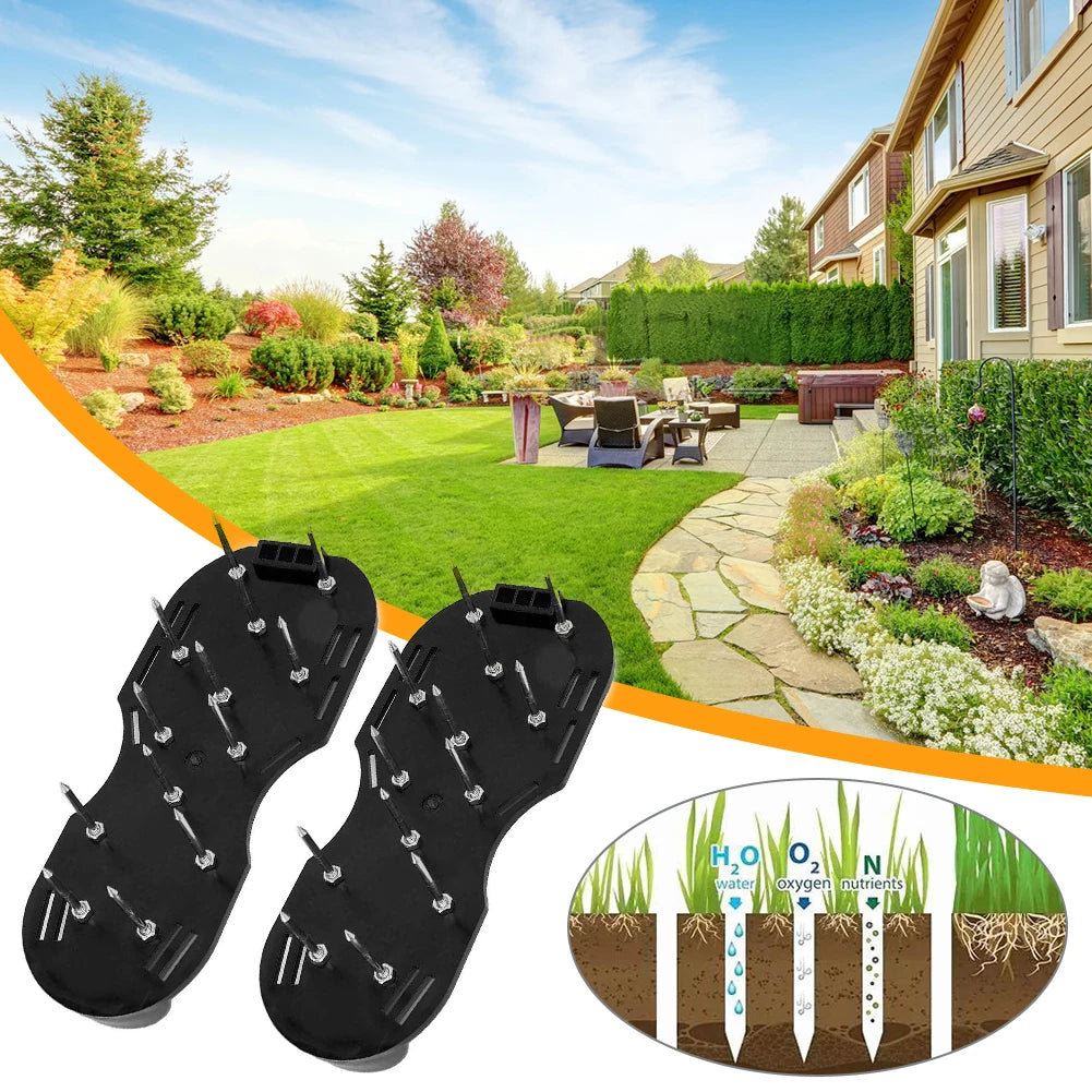 ALIILEE Lawn Aerator Shoes Spiked Sandals Adjustable Strap