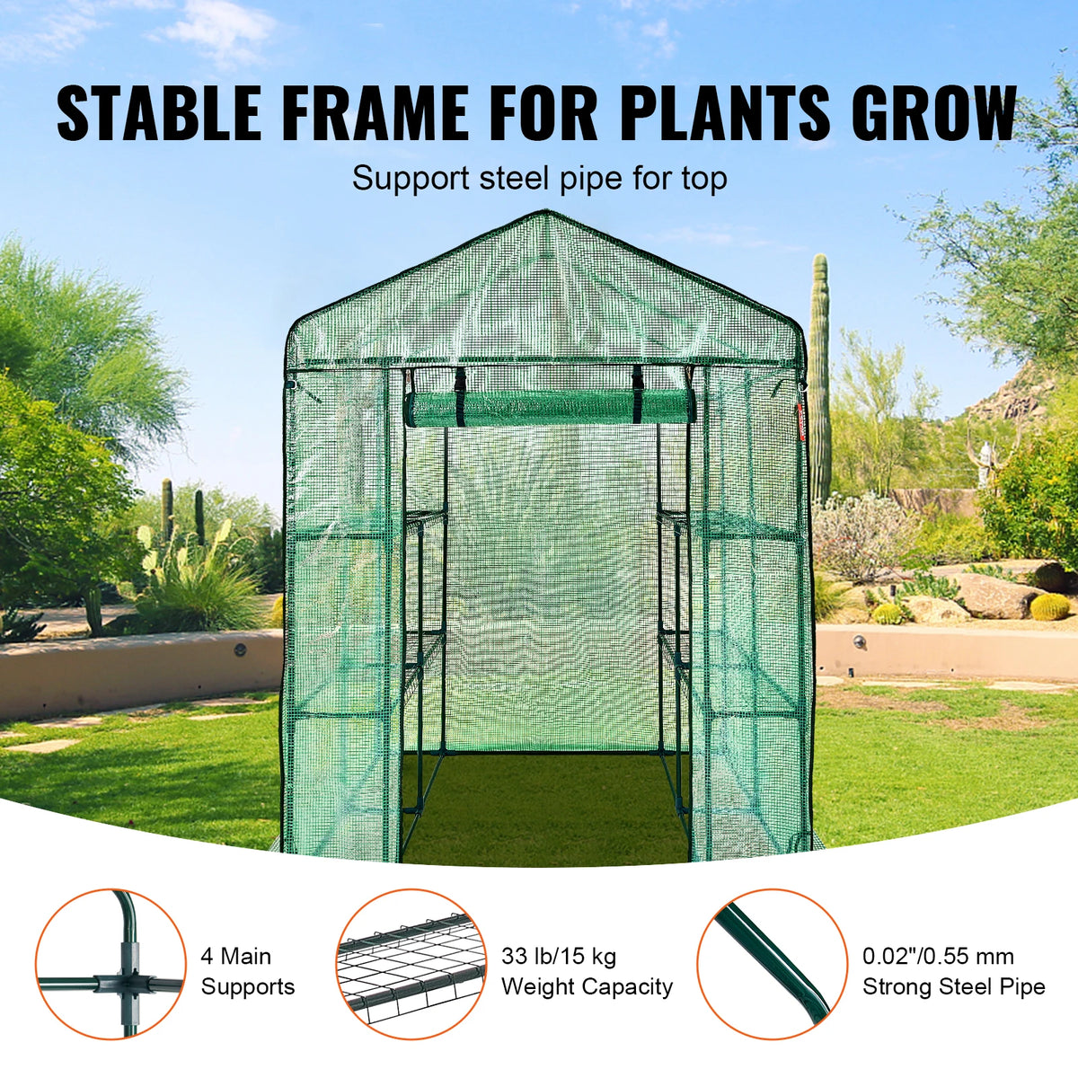 SucceBuy Walk-In Greenhouse With Shelves