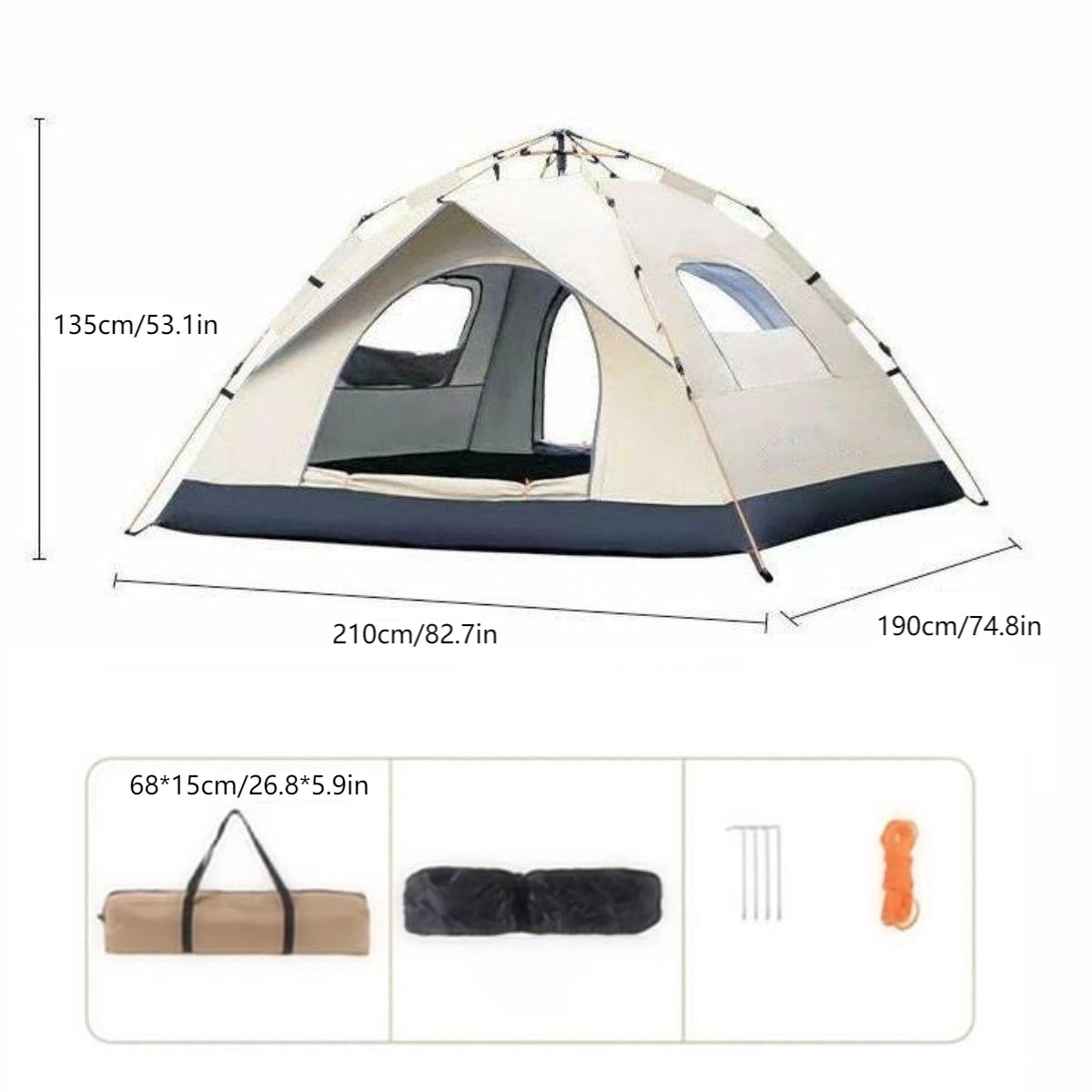 Pakicetus Automatic Opening Camping Tent for Outdoor Travel