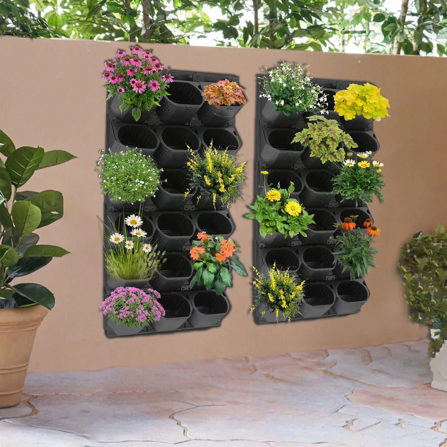 Stackable Self Watering Wall Planter 36 Pots Vertical Garden