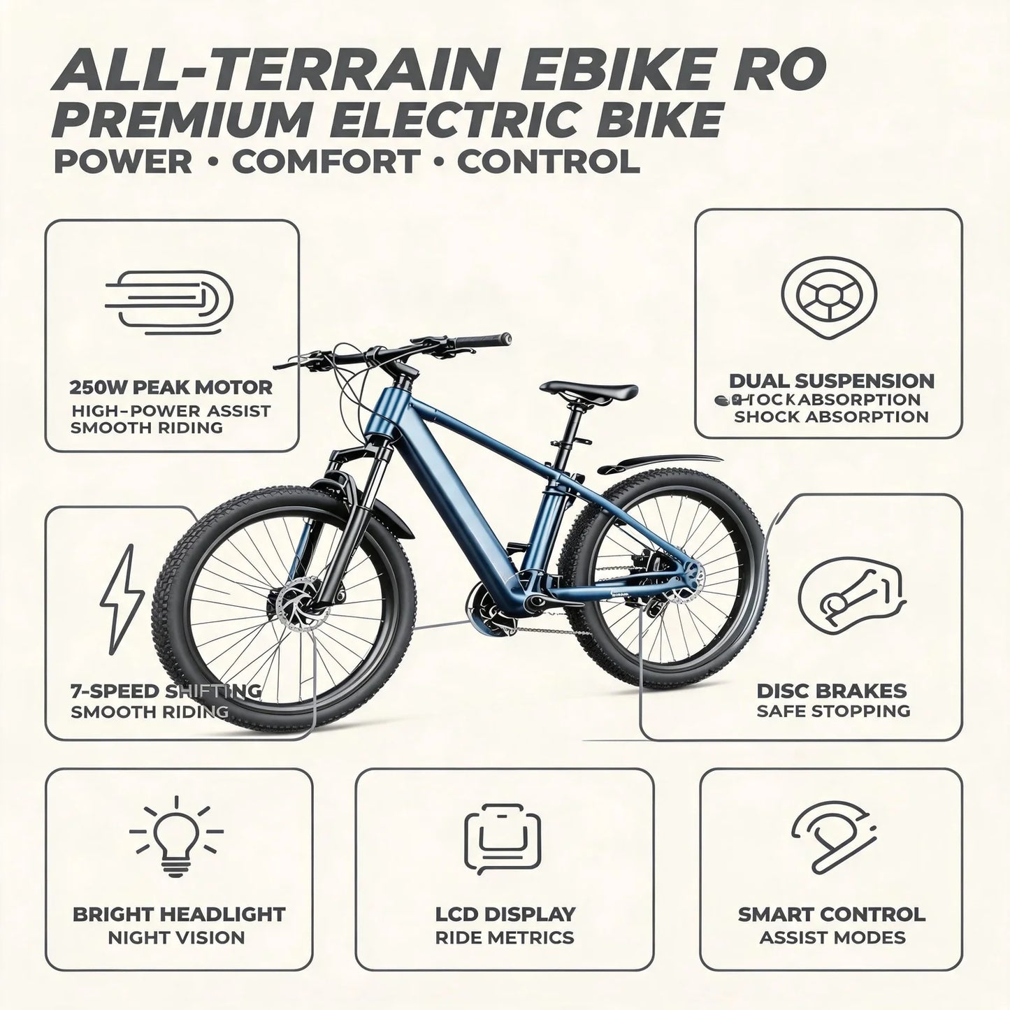 26 Inch E Bike Commute 350W Motor Sealed Bearings