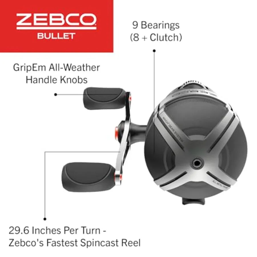 Bullet Spincast Fishing Reel With All Metal Construction