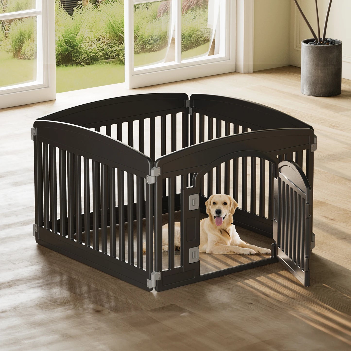 JHK Plastic Dog Playpen Portable Indoor Outdoor Pet Fence