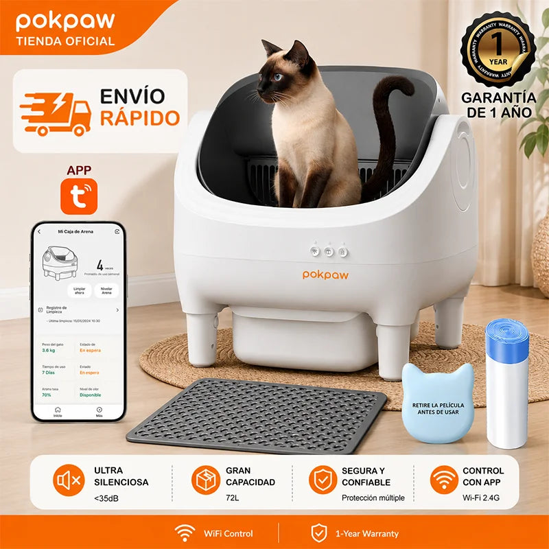 Pokpaw Automatic Self Cleaning Litter Box For Cats