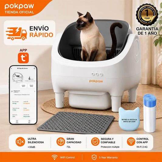 Pokpaw Automatic Self Cleaning Litter Box For Cats