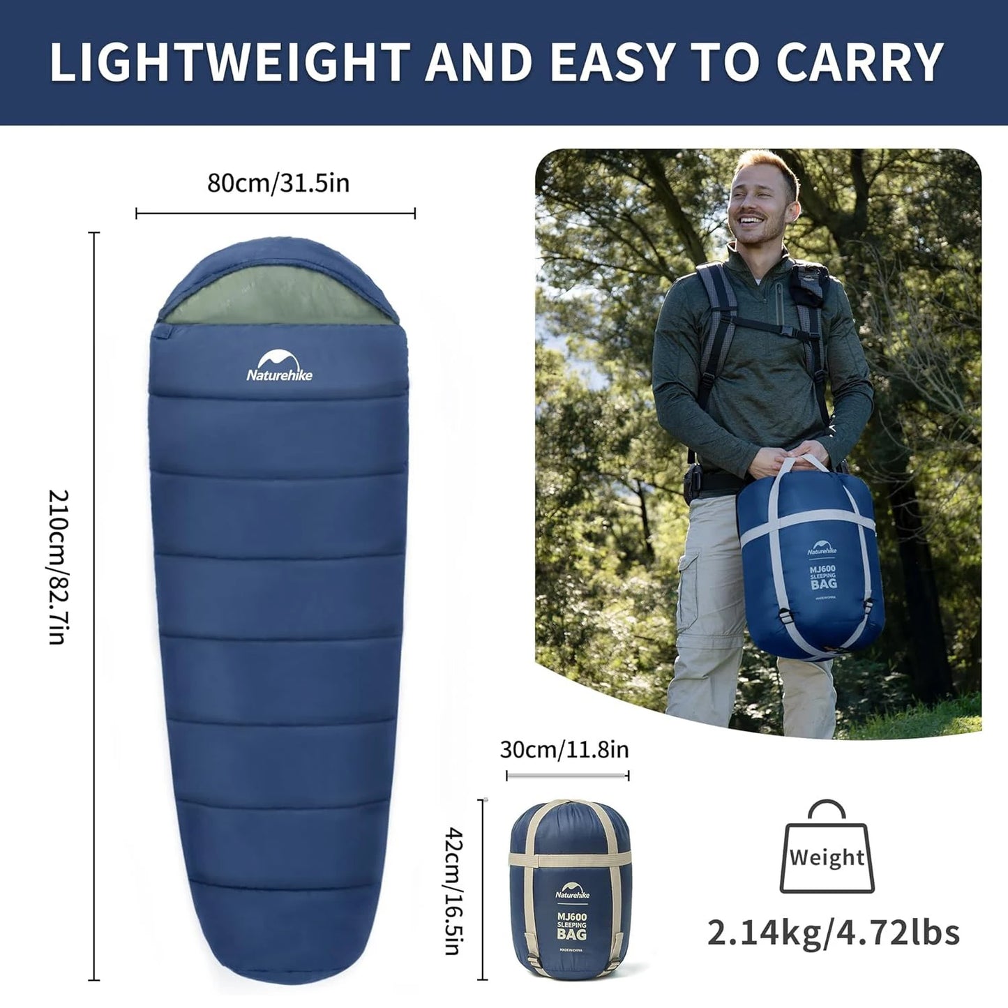 Naturehike Mummy Sleeping Bag MJ300 MJ600 Ultra Winter