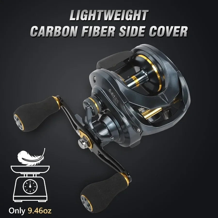 Baitcaster Reels 6 To 1 Gear Ratio 33 Lb Drag