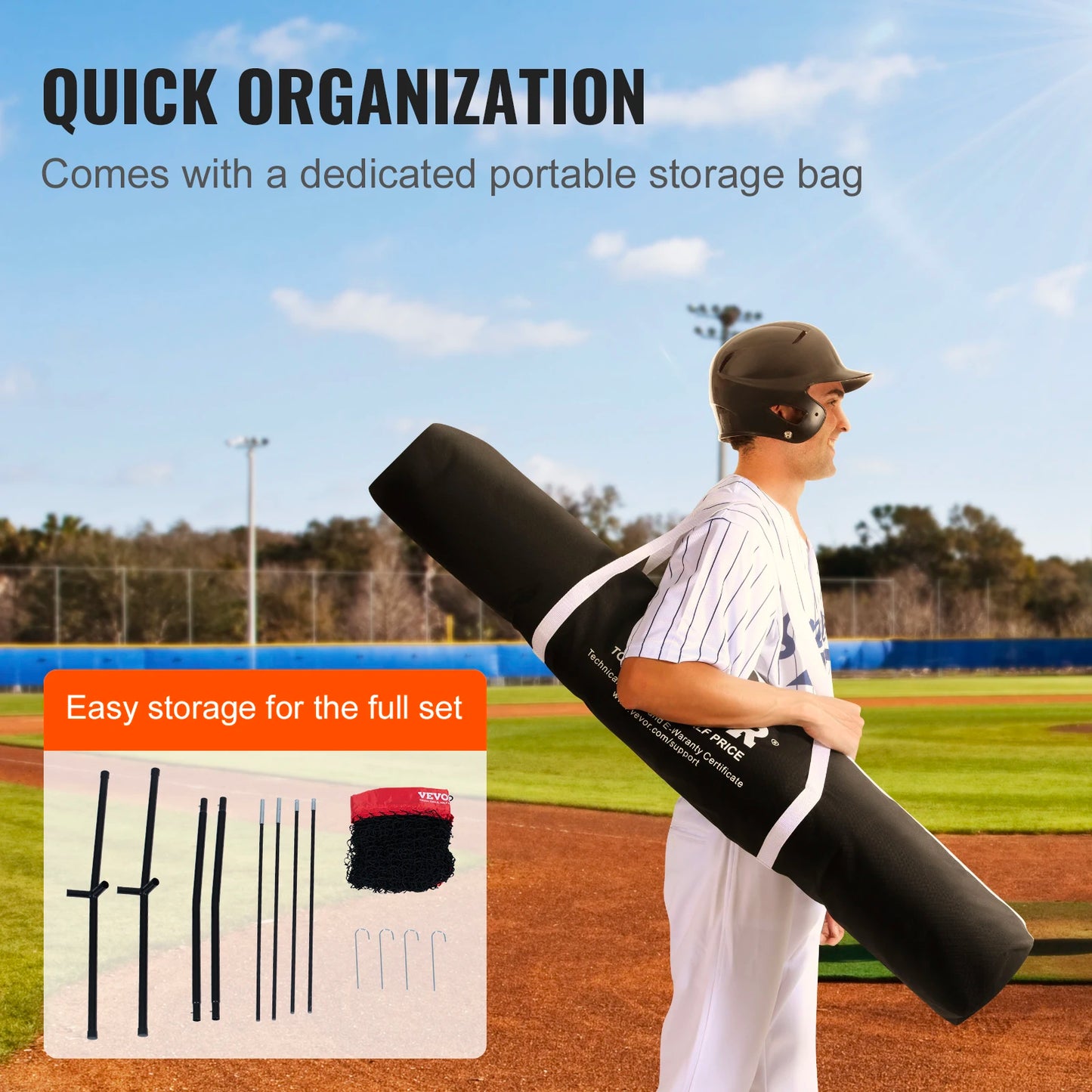 Baseball Softball Practice Net Portable Training For Hitting