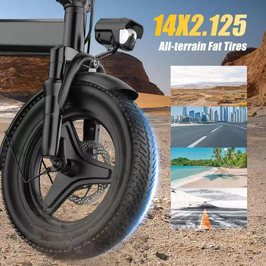 Foldable 500W Electric Bicycle For Adults 48V 15Ah