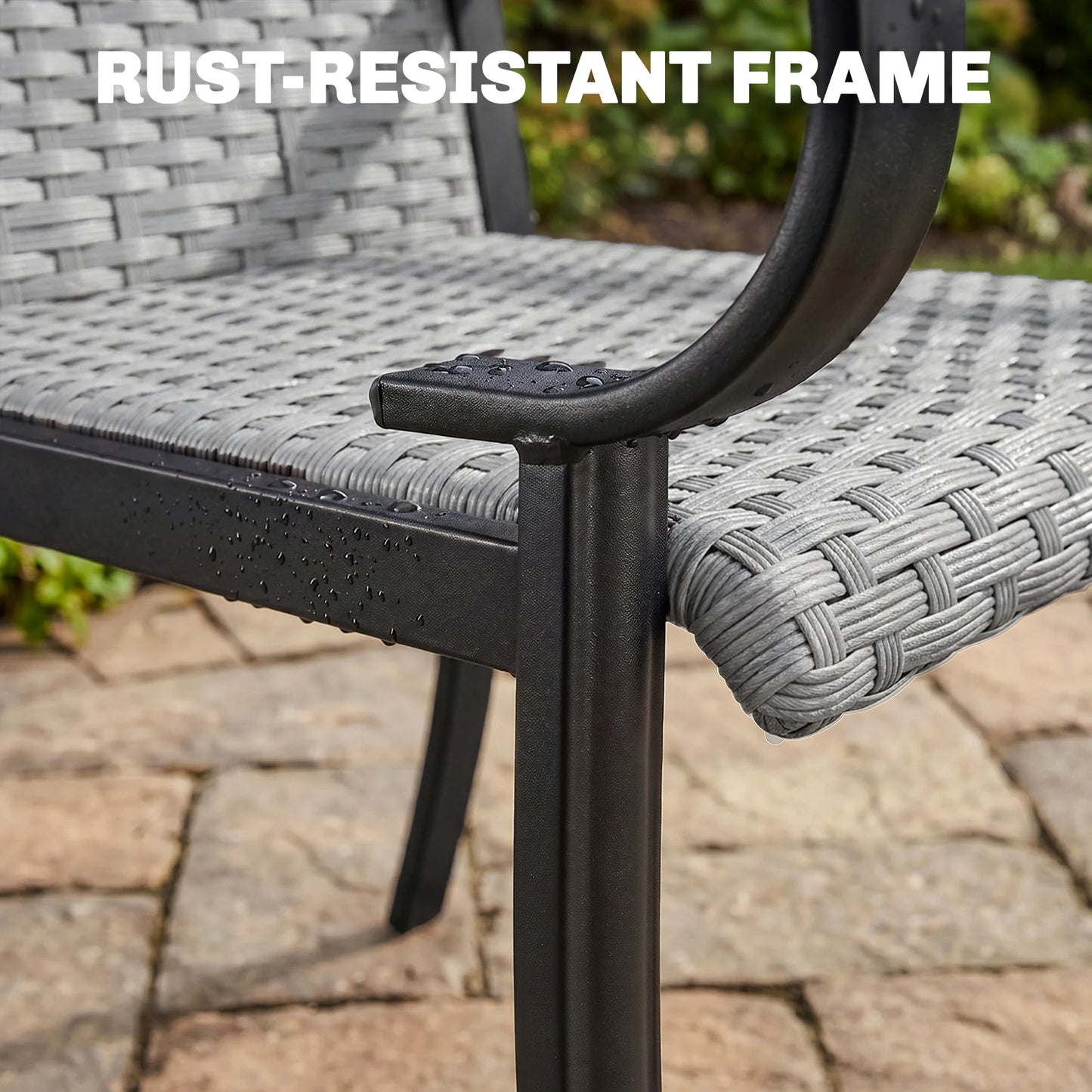 Set Of 2 Outdoor Wicker Dining Chairs With Armrests