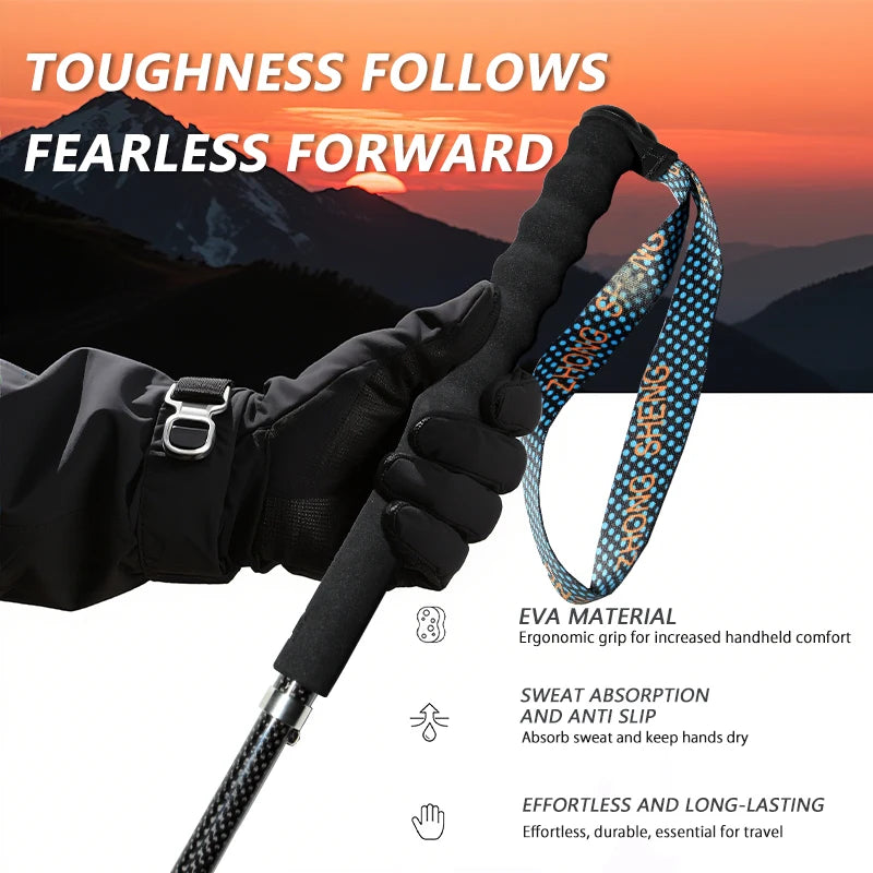 OKHEALING Carbon Fiber Trekking Poles Collapsible